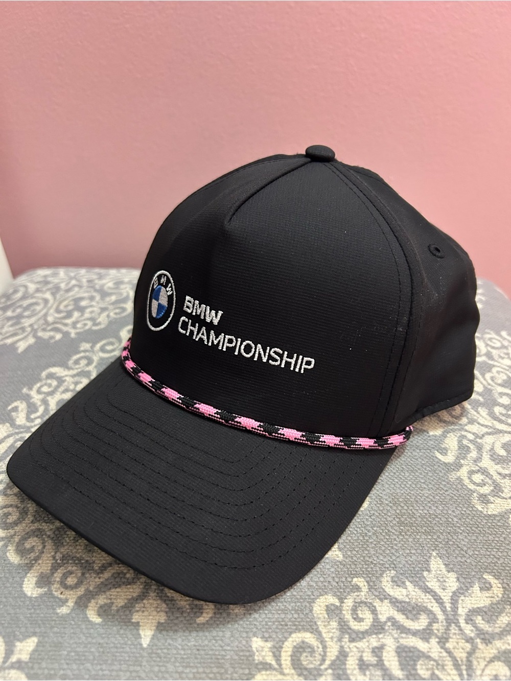 BMW Championship Golf Black Cap with Pink Accent
